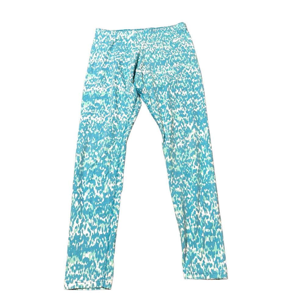 Nike Club Allover Print Teal Leggings size Medium Full Length.